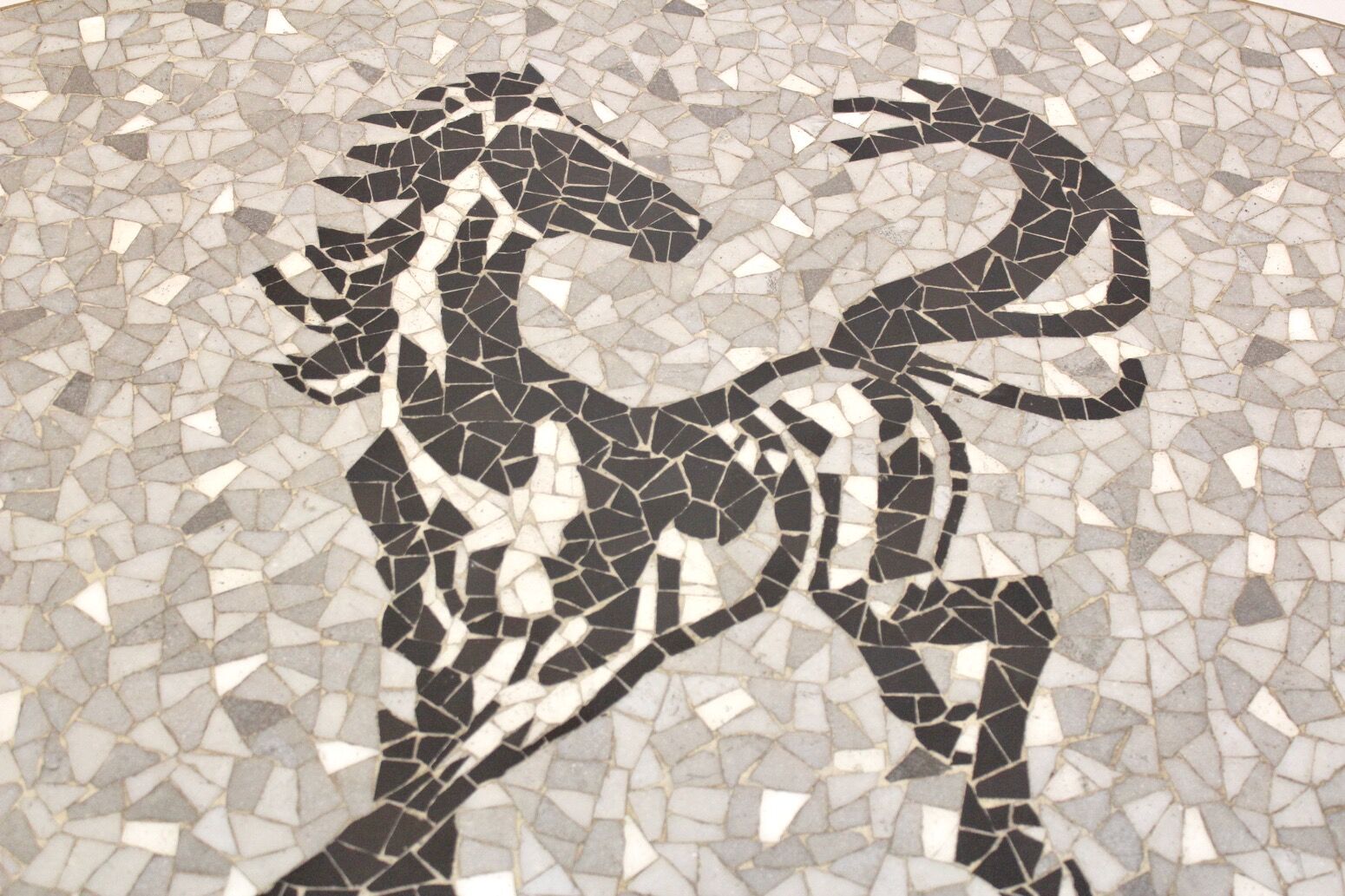 Mosaic and brass coffee or side table by Berthold Müller, 1960s