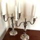 Pair of silver-plated metal candelabra in the Regency style