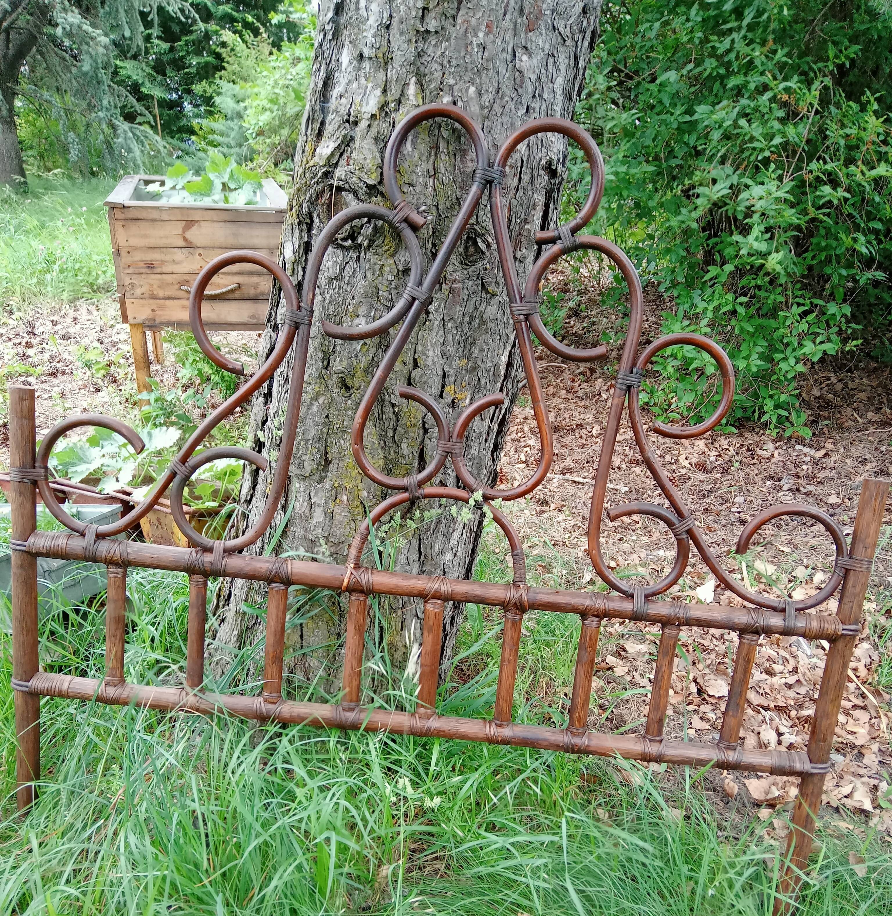 Curved wooden headboard
