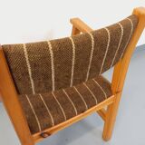 Vintage armchair in pine and fabric from the 80s