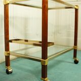 Dessert bar "Hollywood Regency" in gold metal, bevelled glass and mahogany