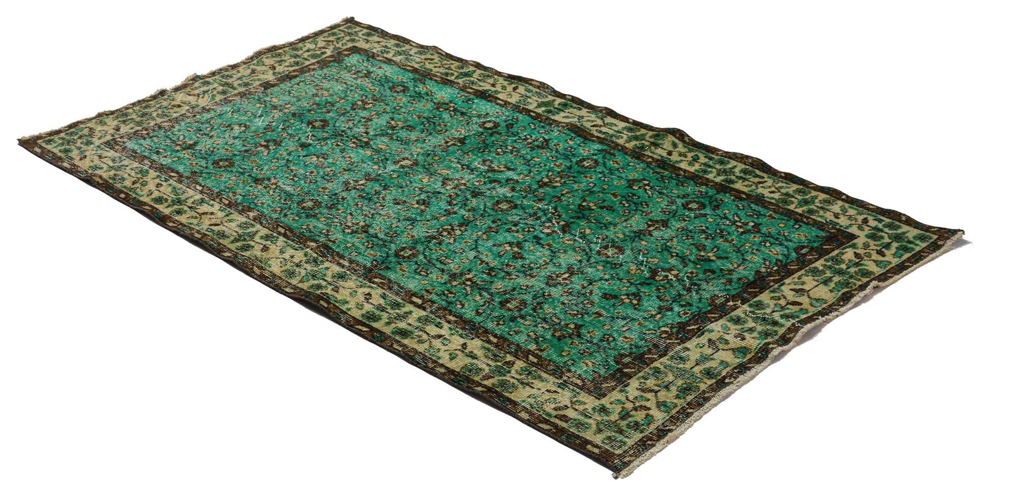 Turkish Anatolian Handmade Vintage Area Rug 198 cm x 113 cm