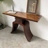 Art Deco style console with mahogany marquetry