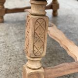 Art Deco extendable monastery table renovated in raw oak 265cm