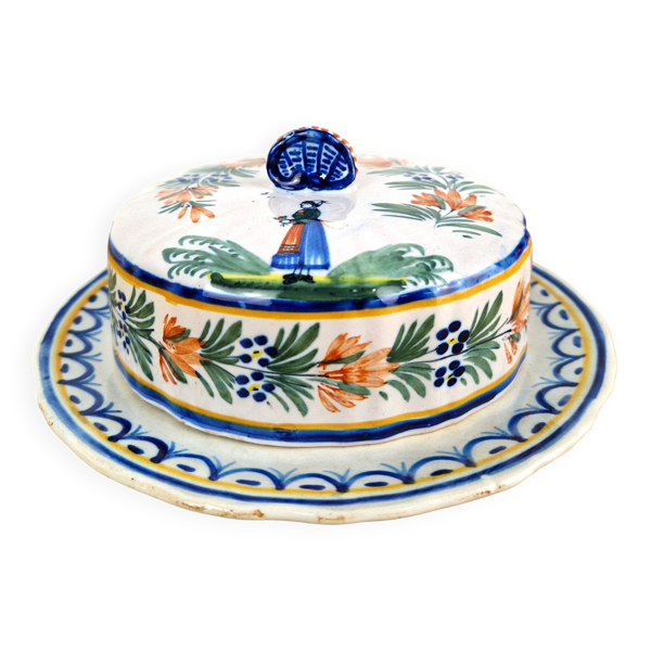 Ancien beurrier Henriot Quimper faïence de Bretagne