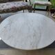 Vintage round coffee table in solid white marble – 70s design