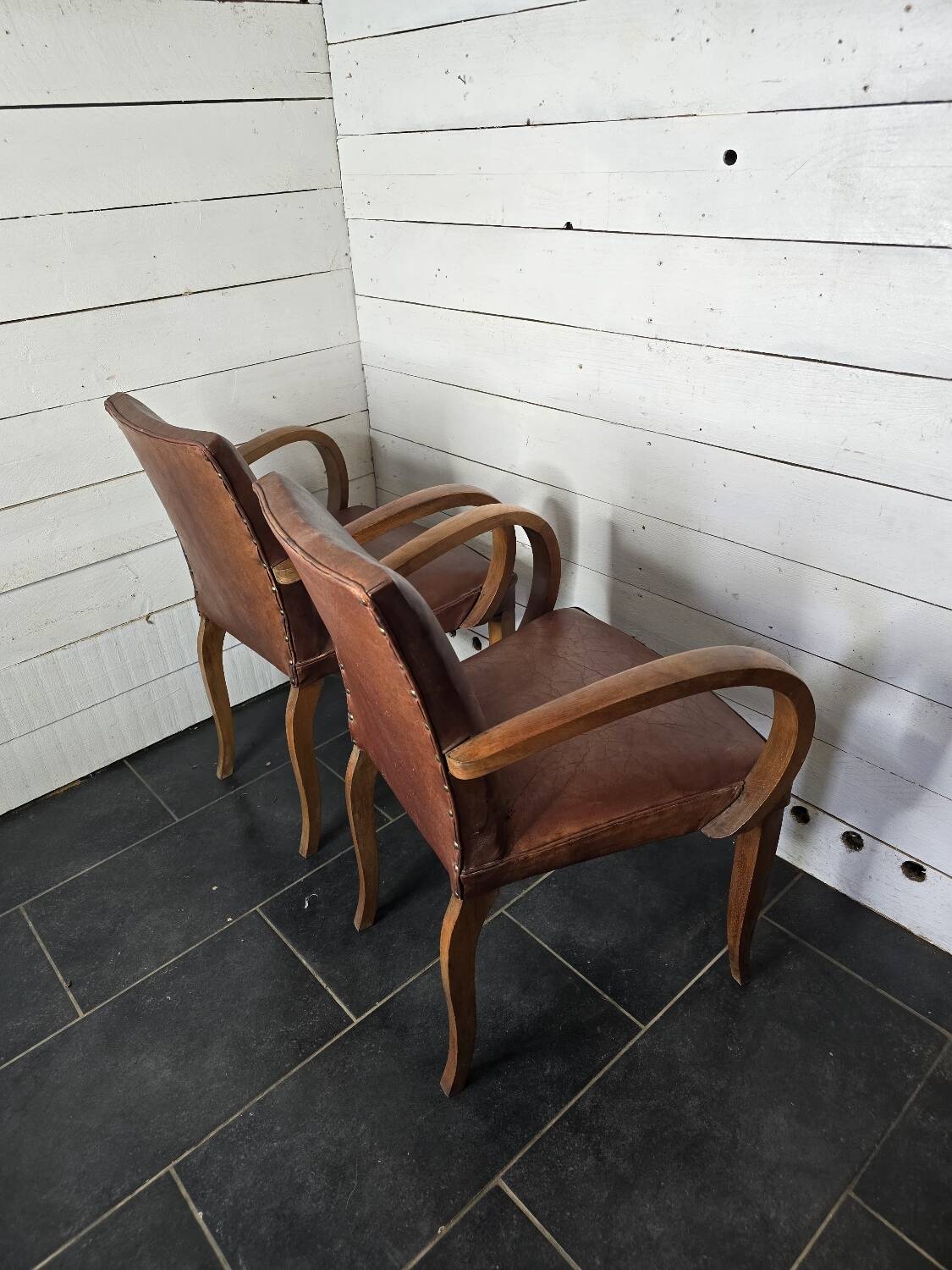 Leather bridge chairs