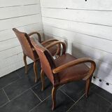 Fauteuils bridge en cuir