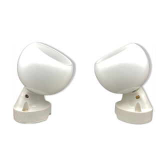Lot 2 small vintage opaline wall lamps