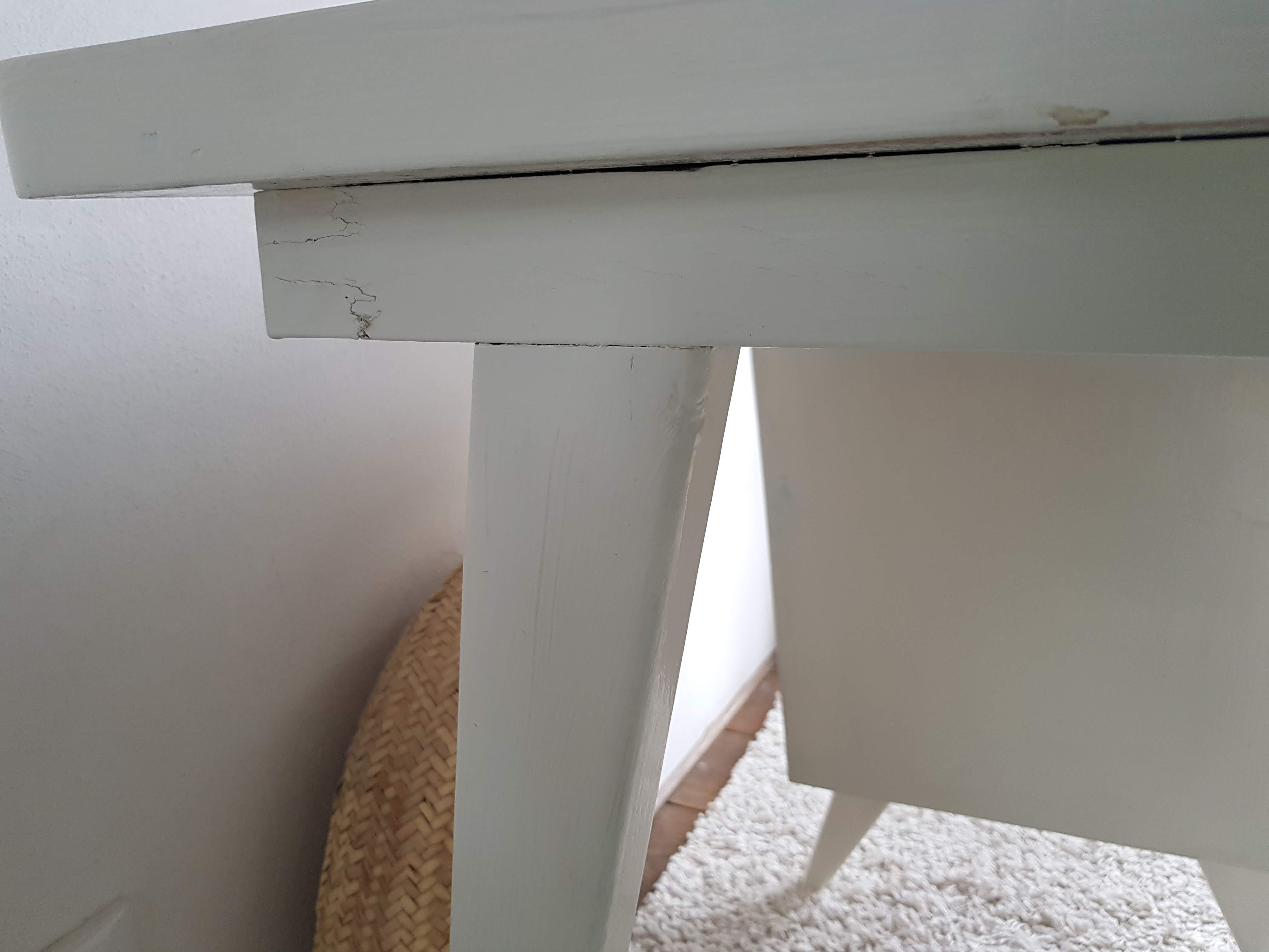 White desk with compass feet circa 1960