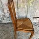 Antique Art Nouveau Chair Wood + Woven Straw Seat Vintage #D844