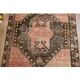 Vintage Turkish hallway rug handmade in orange-brown wool 93x291.