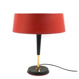 Oscar Torlasco, Mid-Century red table lamp, Lumi, Italy 1954