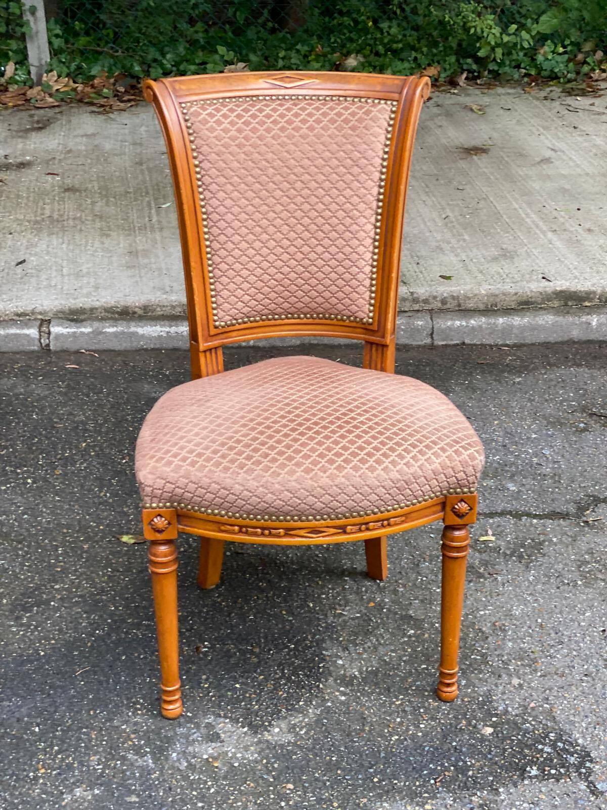 Louis XVI solid wood upholstered office chair