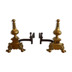 Paire de chenets en bronze