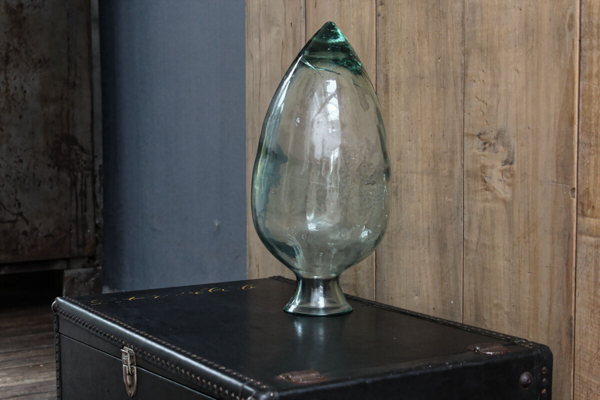 Old blown glass bottle, amphora-shaped