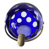 Vintage Ashtray • Crystal Ball Blue • Marita Voigt • Harzkristall • Space Age • 1970