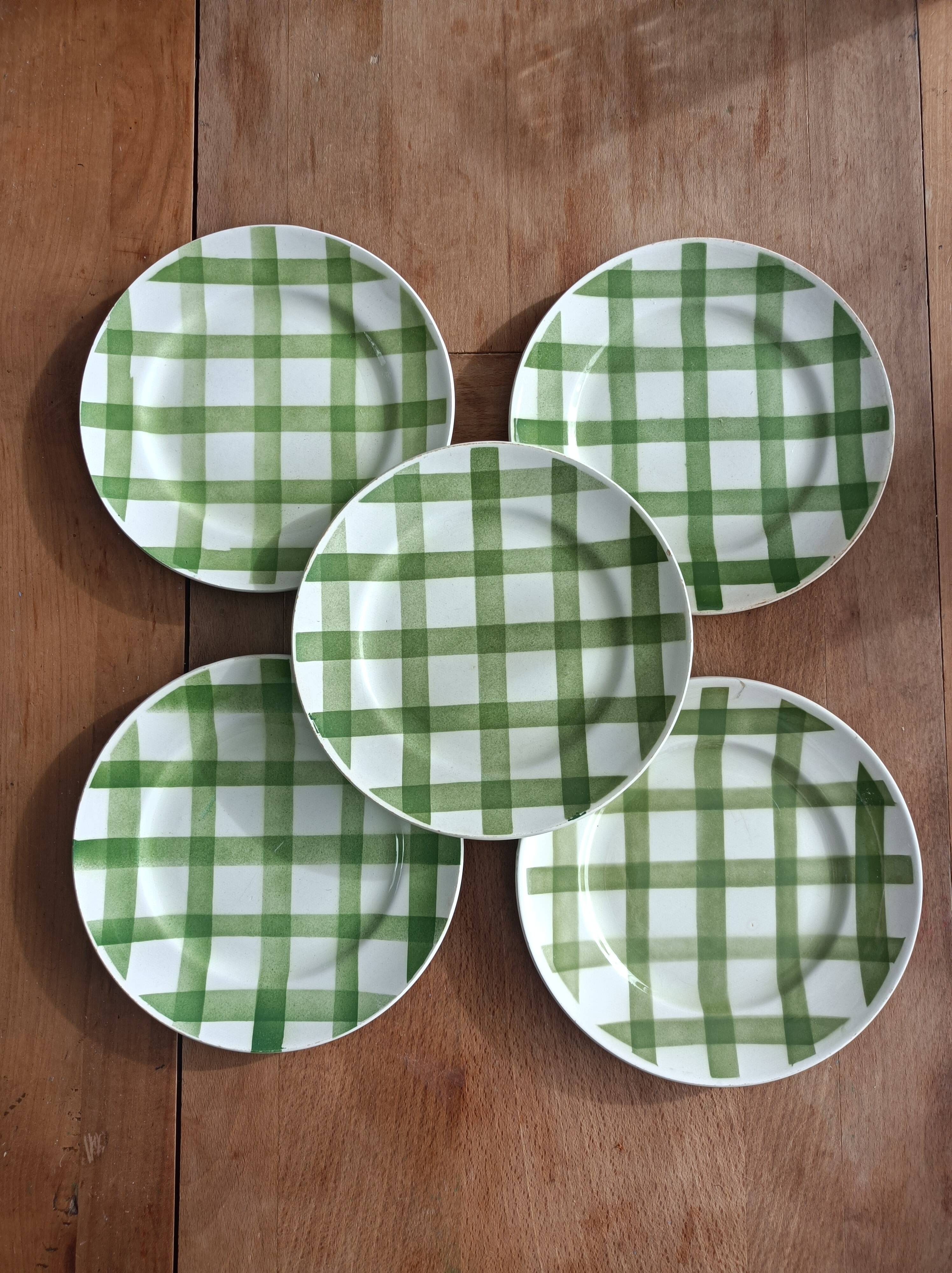 Lot de 5 assiettes à dessert Moulin des loups, Nappe