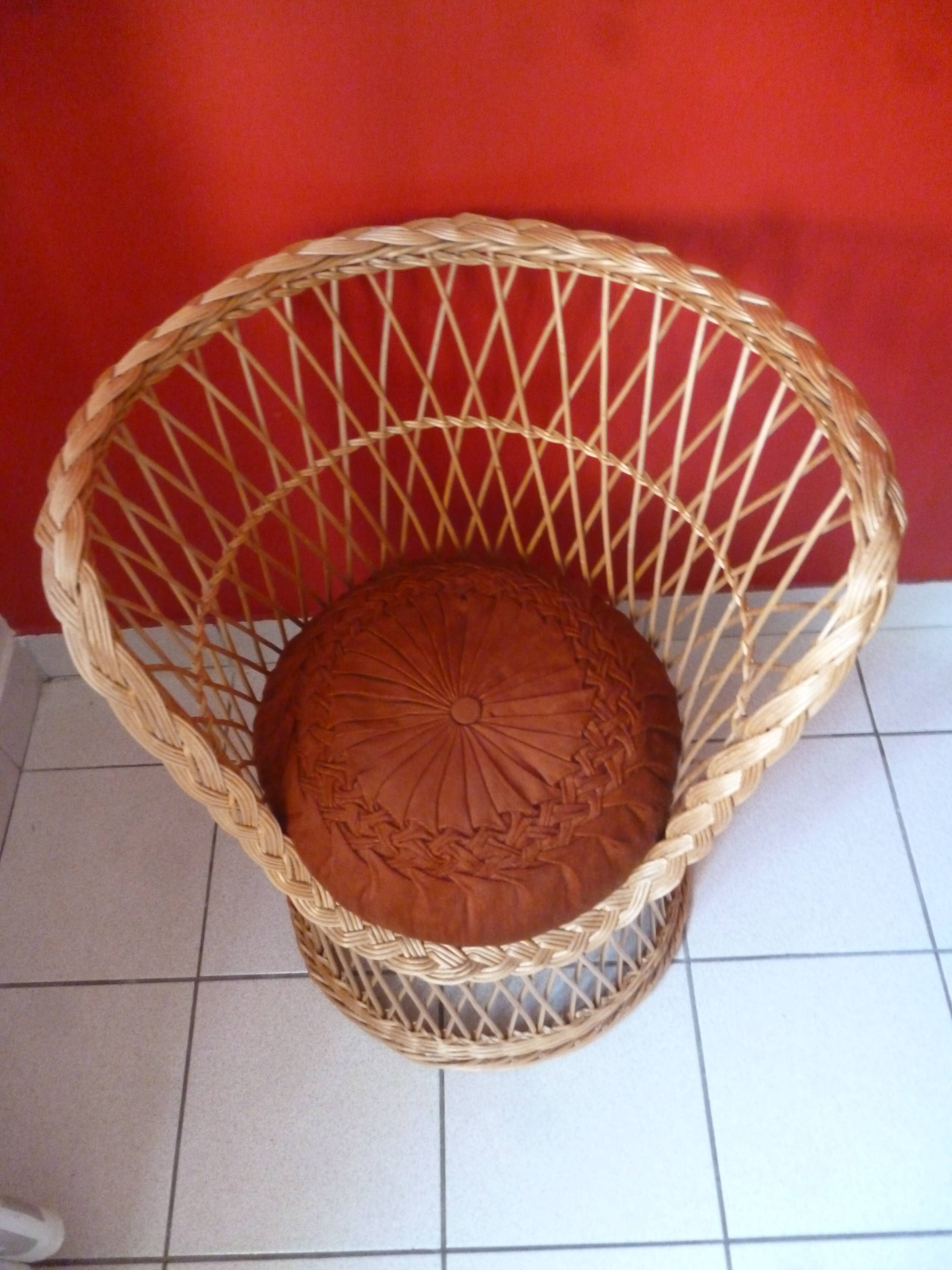 Wicker armchair from the 70s