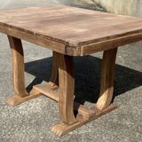 Dining table, 30s/40s, Art Deco, extendable, solid wood, extendable, lyre feet, legs
