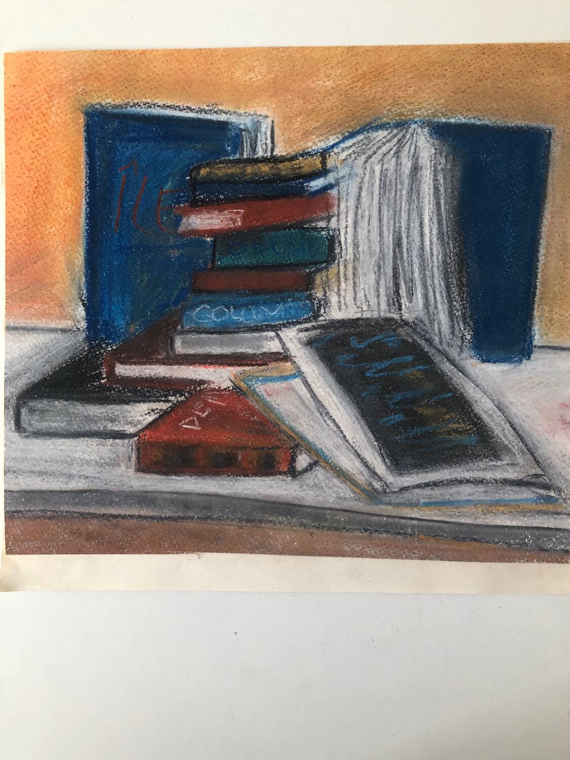 Pastel Illustration "Books"