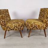 Bench and 2 vintage cocktail armchairs