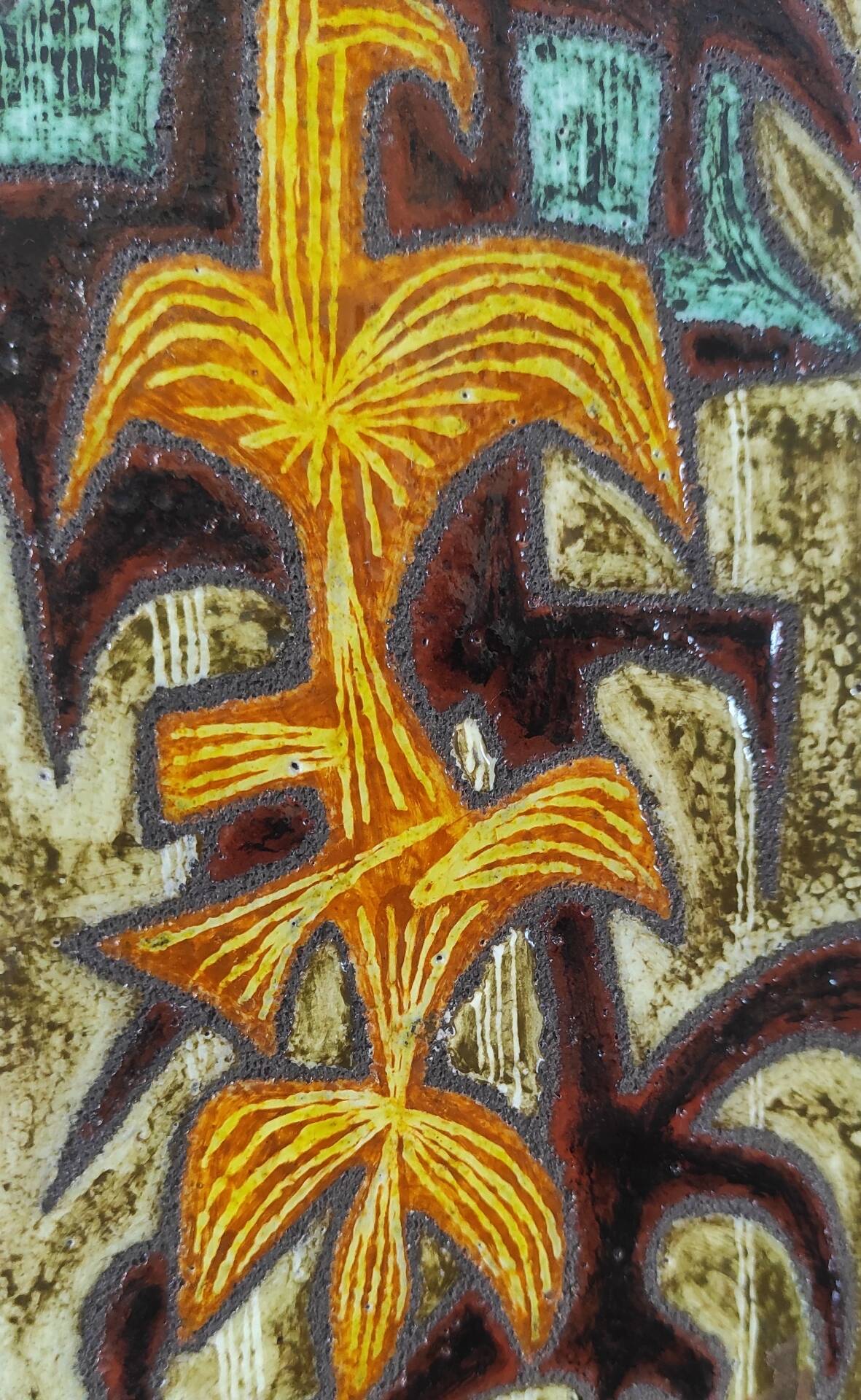 Plaque murale vintage en lave émaillée