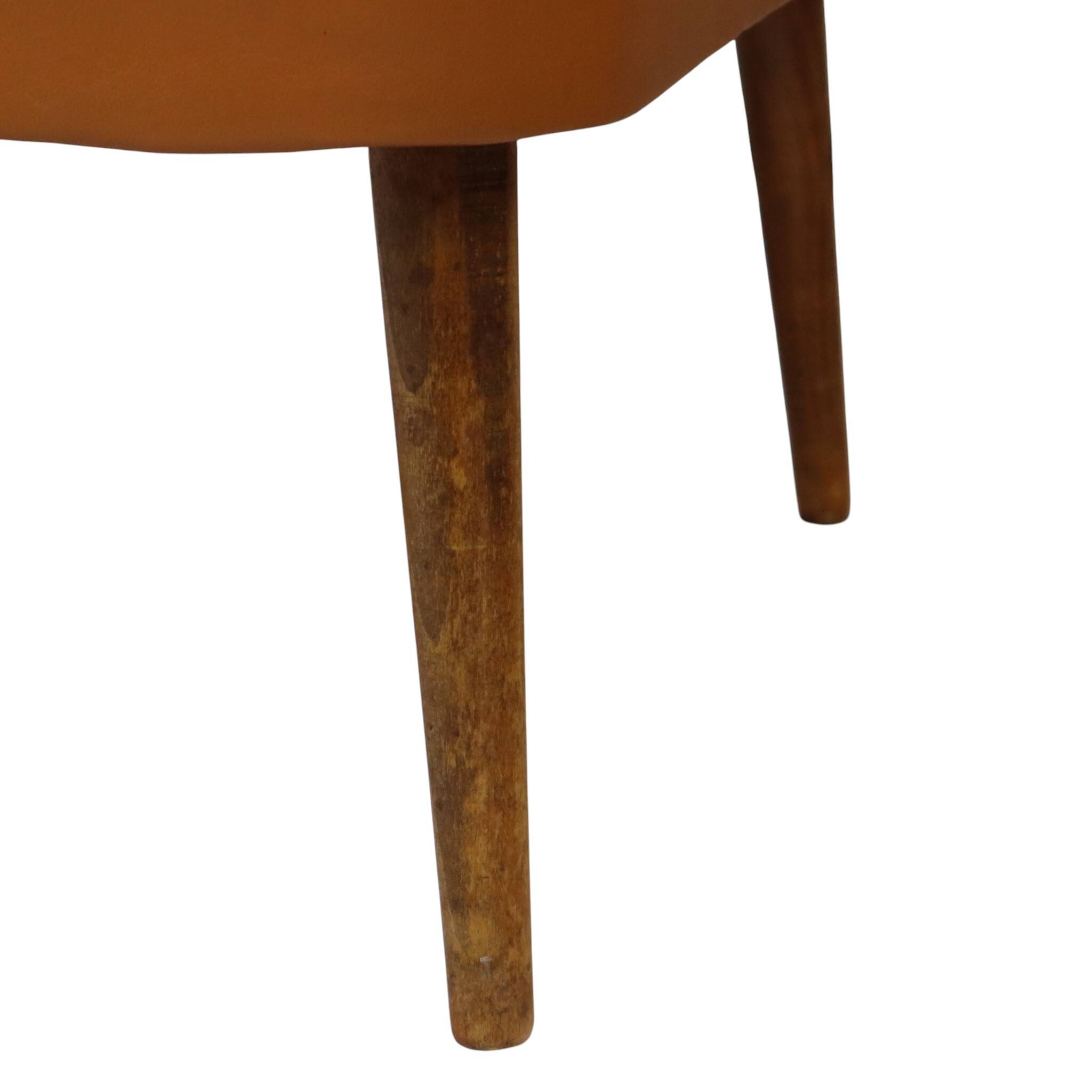 Pair of Vintage Expo 58 Cocktail Chairs, Cognac Faux Leather, Sixties