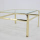 Table basse, laiton & verre, Mauro Lipparini  1970's, italie