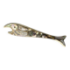 Fish bottle opener, abalone shell & alpaca, Mexico, circa 1980