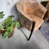 Leather club armchair