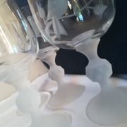 Set of 6 engraved crystal glasses