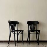 Chaise bistrot noire x2