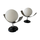 Pair of vintage opaline wall lamps