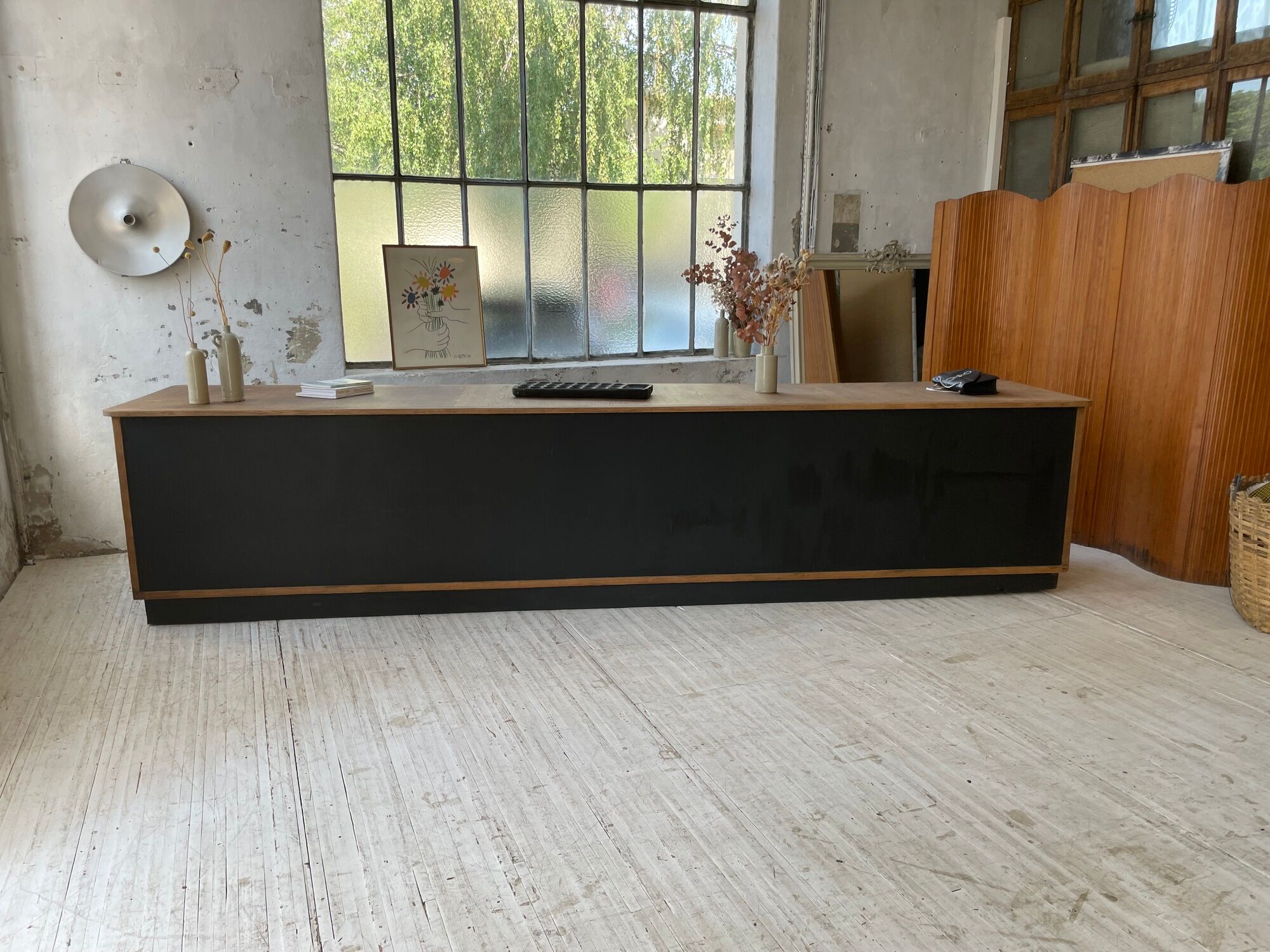 Two-sided counter sliding doors oak XXL 4m enfilade