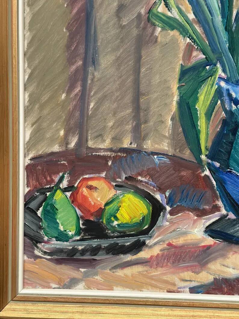 Original Swedish Oil on Canvas - 'Tulips' by Knut Lindström - Signed - Dated 1966 - Framed