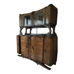 Vaisselier bois brut placage ronce
