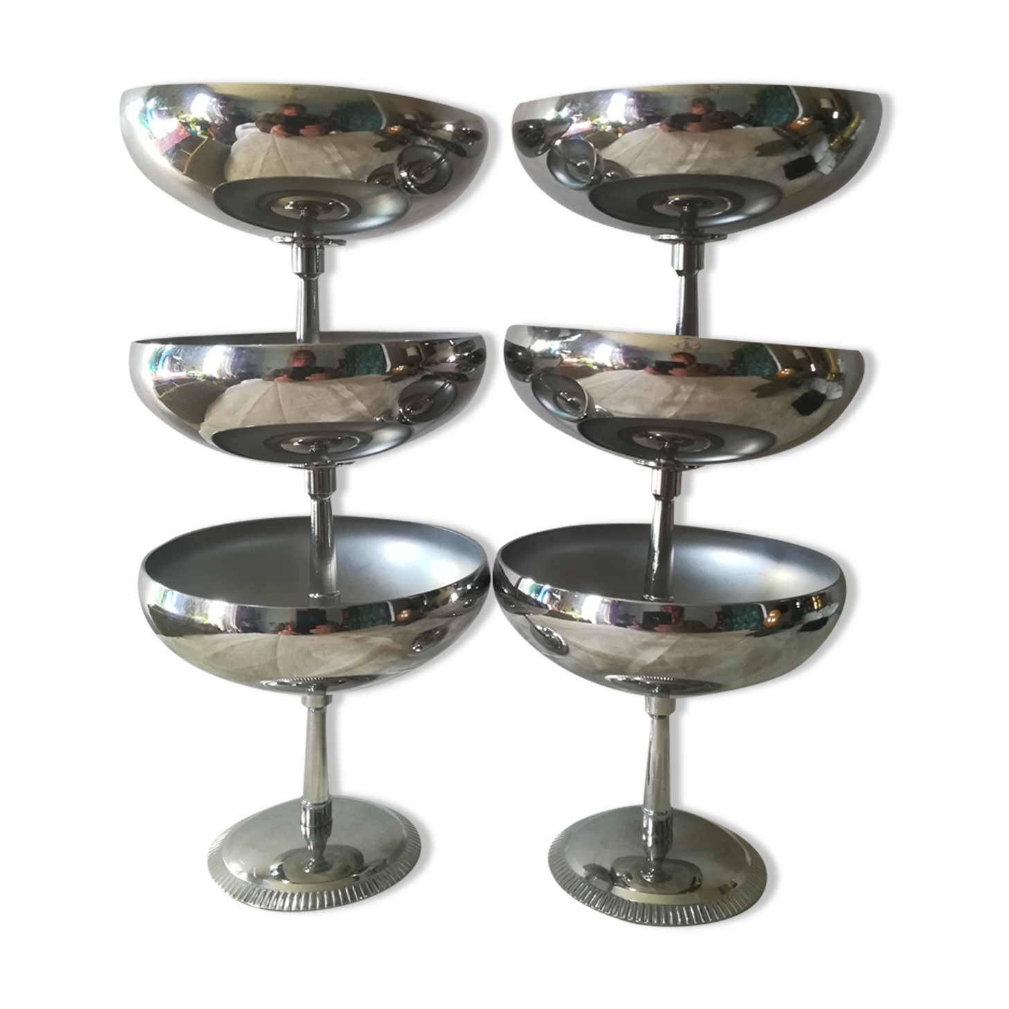 6 dessert cups in stainless steel