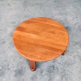 Brutalist Handcrafted Oak Coffee Table, Netherlands, 1950s