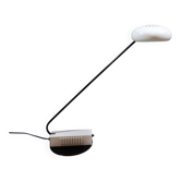 Lampe de bureau italienne blanche et noire, années 1980