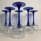 Glasses on foot wine Alsace Luminarc sapphire blue