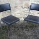 Pair of OEM Strafor 1960 leatherette chrome metal chairs