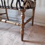 Henry II-style zebra bench and gilded wood
