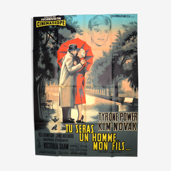 Affiche originale cinéma "Tu seras un Homme Mon Fils " 1956 Kim Novak