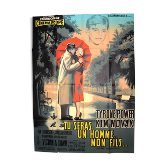 Affiche originale cinéma "Tu seras un Homme Mon Fils " 1956 Kim Novak