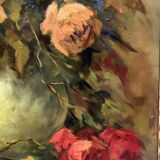Jacques Maes (1905-1968). Still life signed "Roses". Oil on canvas.