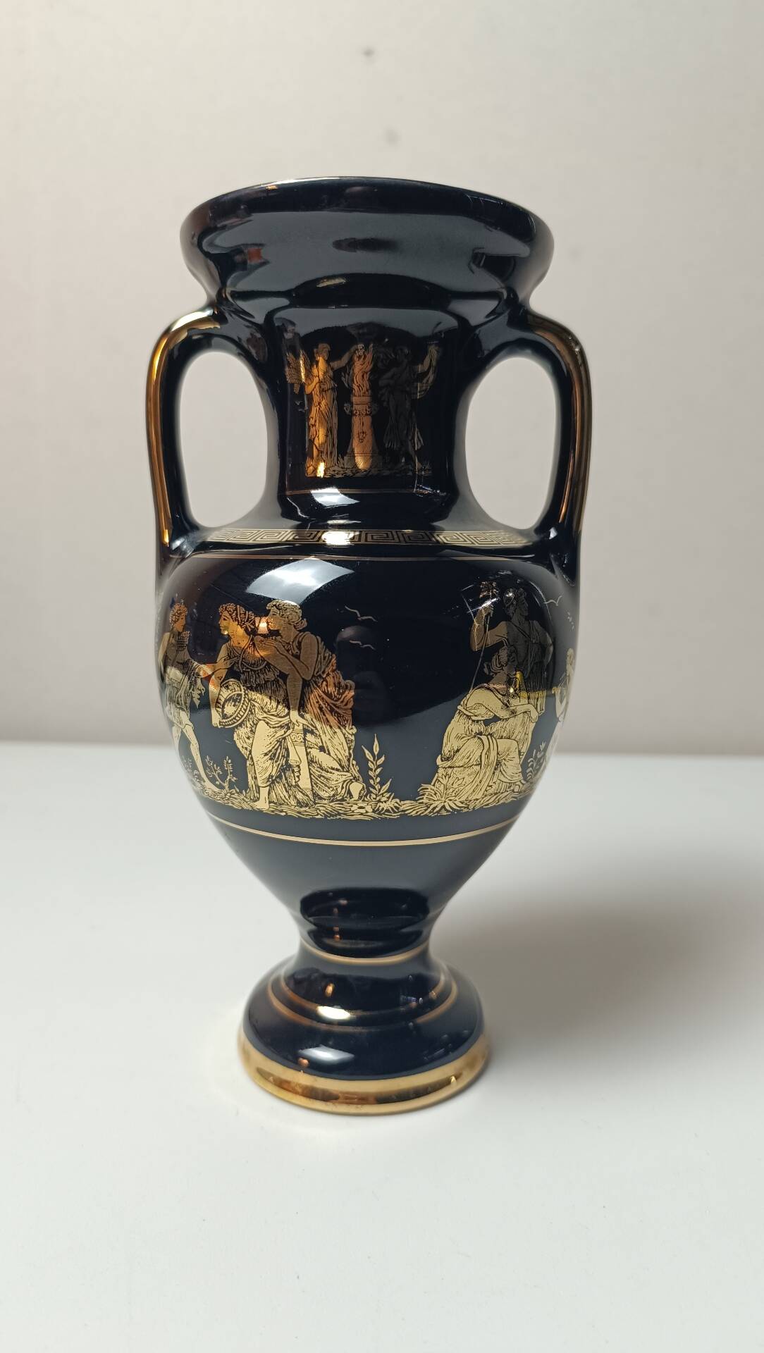 Amphora / Greek Vase Black and Gold Made in Greece 24K Gold