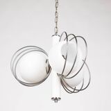 VINTAGE 70'S CHANDELIER IN SPACE AGE GLASS ITALIAN DESIGN