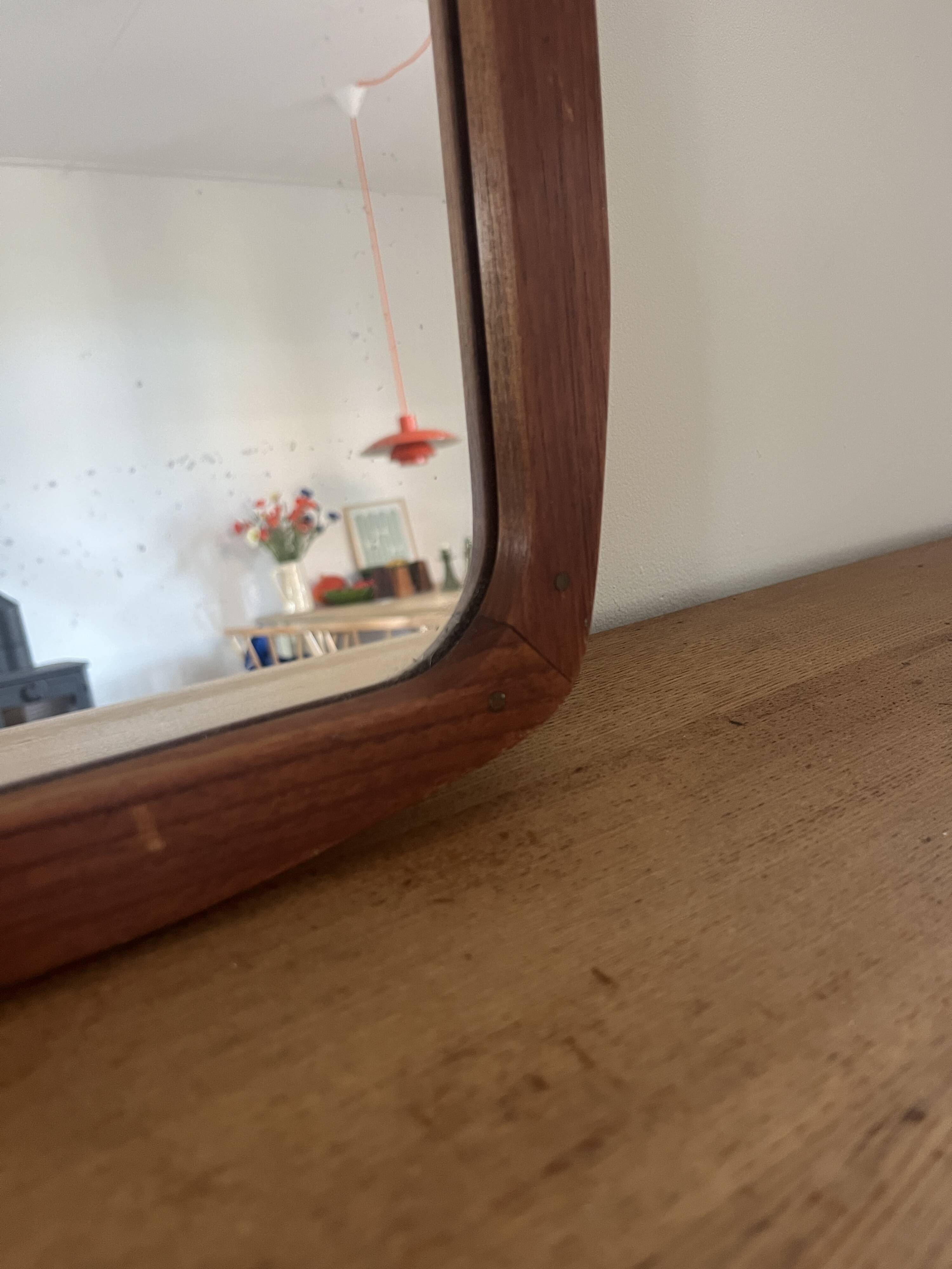 Miroir vintage danois en teck