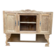 Vintage solid wood art deco 1950s display cabinet